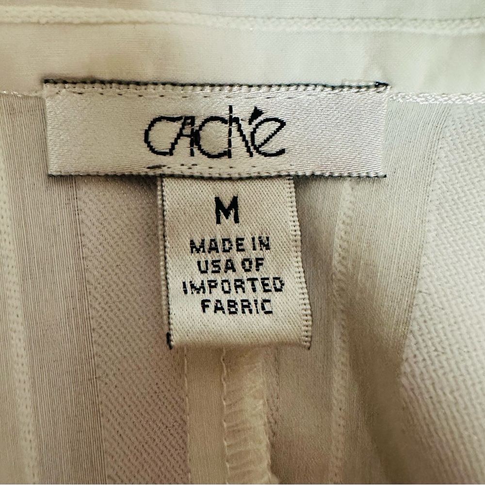 Cache White Satin-Stripe Fitted Button-Down Shirt - Picture 8 of 8
